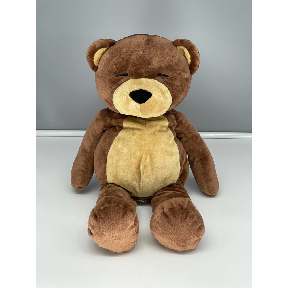 15" Manhattan Toy Company Sleeping Liam Brown and Tan Teddy Bear Plush